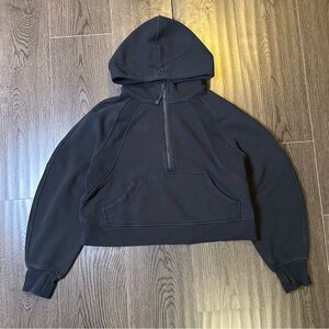 LULULEMON Women’s Hoodie XS/S Black Scuba Oversized Half Zip Pullover Cropped